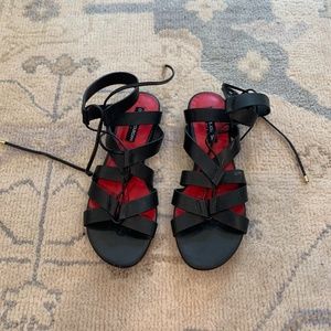 Charles Jourdan Black Gladiator Sandals